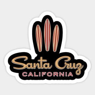 Santa Cruz Logo Three Surfboards Sticker